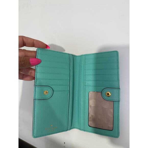 Kate Spade Turquoise Leather Zip-Around Wallet - Picture 7 of 11